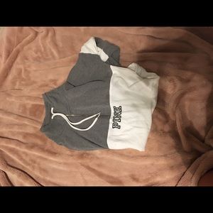 grey/white Victoria secret/pink quarter zip